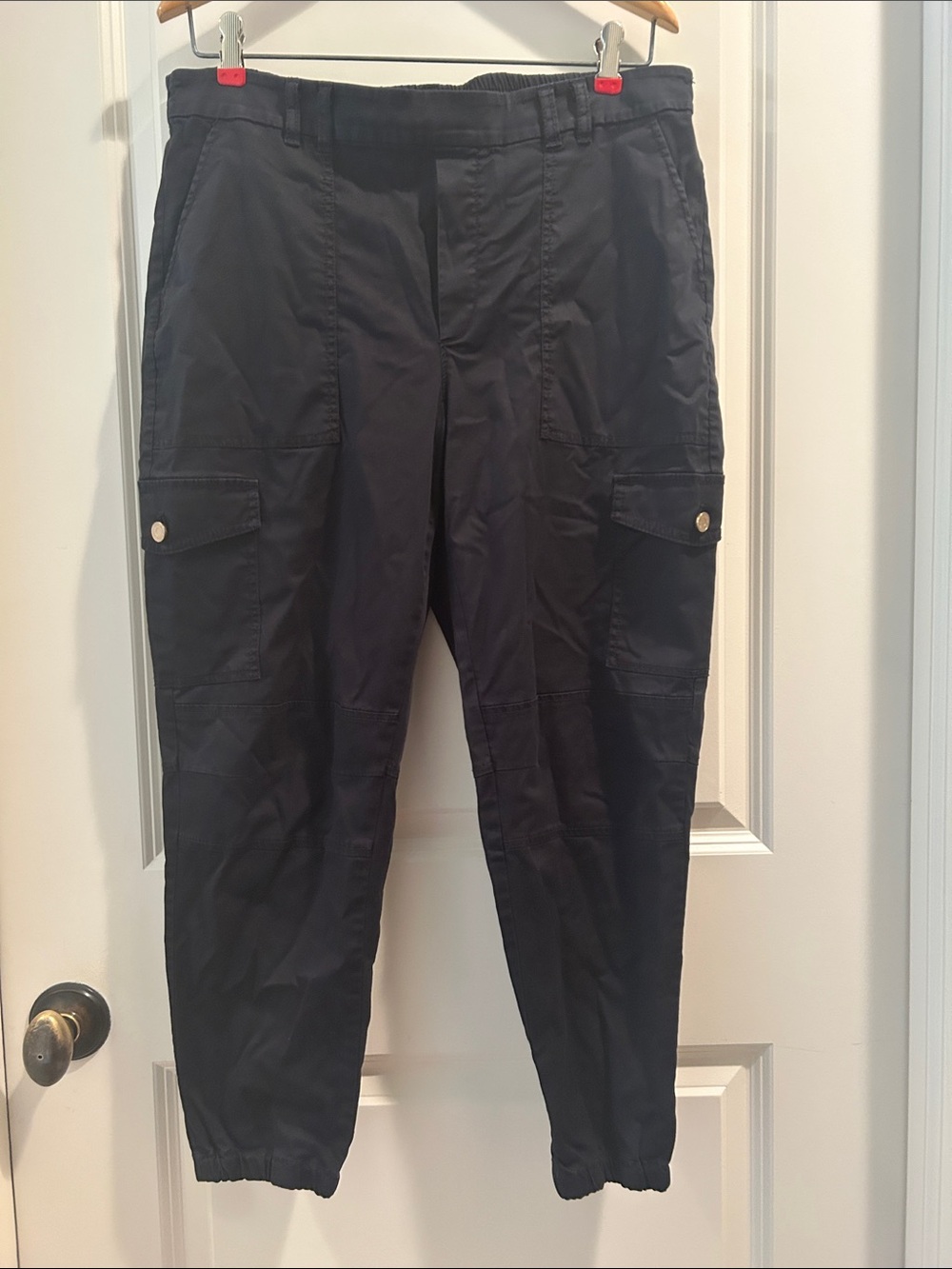White House Black Market The Jogger Elastic Cargo Utility Pants Pockets size 12